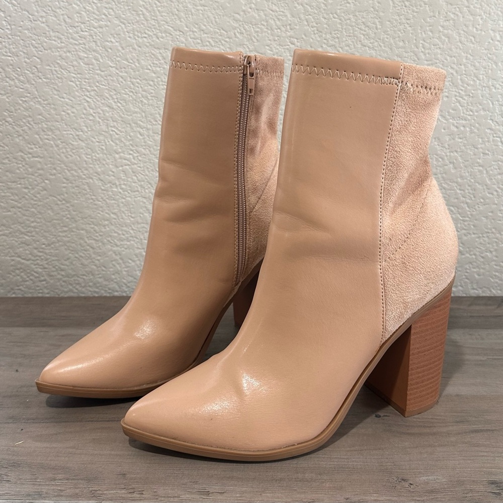 SOLD Lulus Essex Light Nude Mid-calf Booties